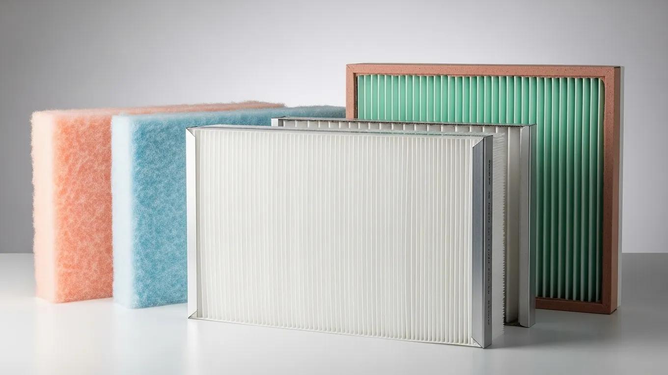 Improve Your Home's Air Quality with HVAC Solutions 1 Different types of HVAC air filters including HEPA, pleated, and fiberglass